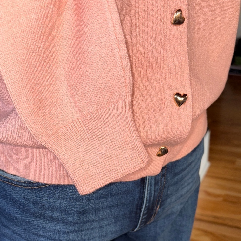 Chic Pink Button-Up Cardigan - Picture 6 of 9